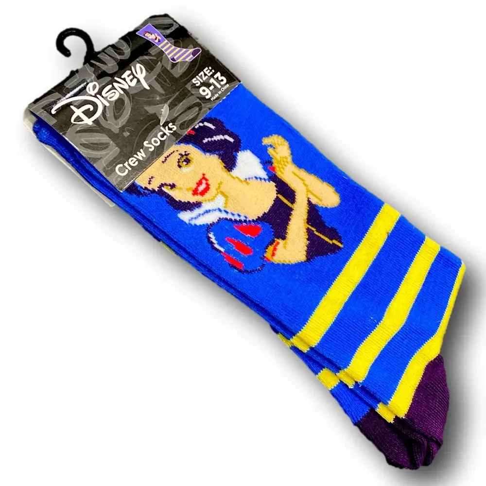 3/$20 Snow White & The Seven Dwarfs Funny Novelty Crew Socks - NWT
